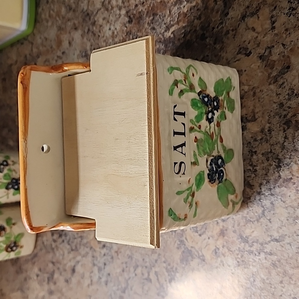 Antique Salt Cellar Basketweave Floarl Wall Mount Salt Cellar Made In Japan